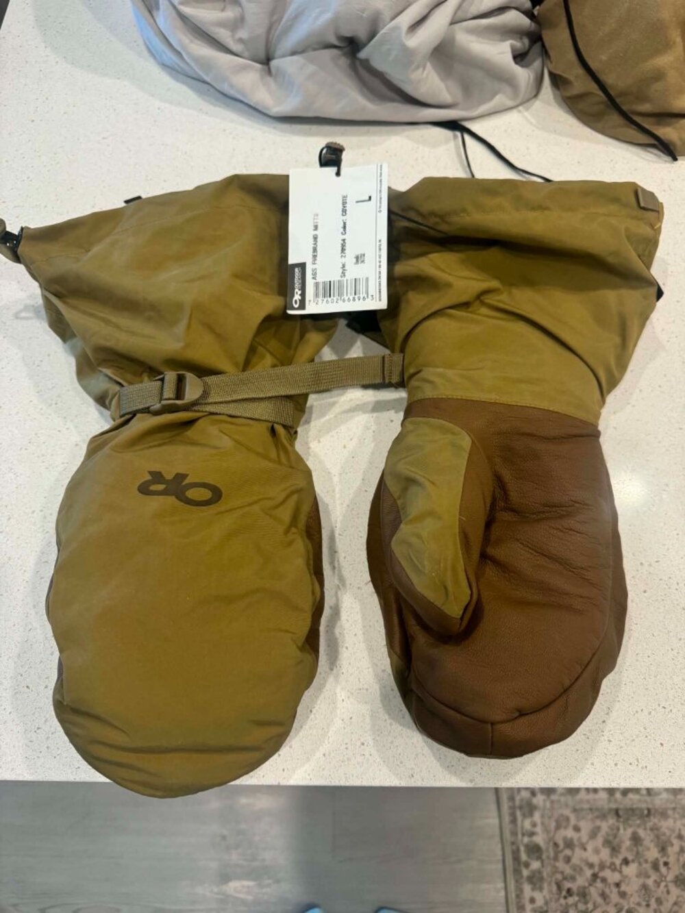 Outdoor Research AGS firebrand cold weather mittens coyote brown gore-tex